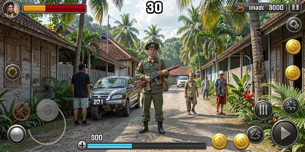 Aksi seru saat menyelesaikan misi di game.